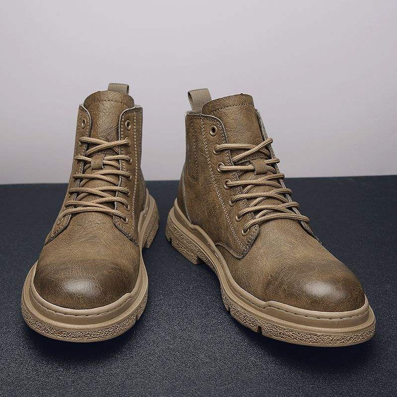 Martin Boots Men's High-top British Leather Shoes Men's Non-slip Soft-soled Short Boots Men's 2025 Autumn New Shoes Men's