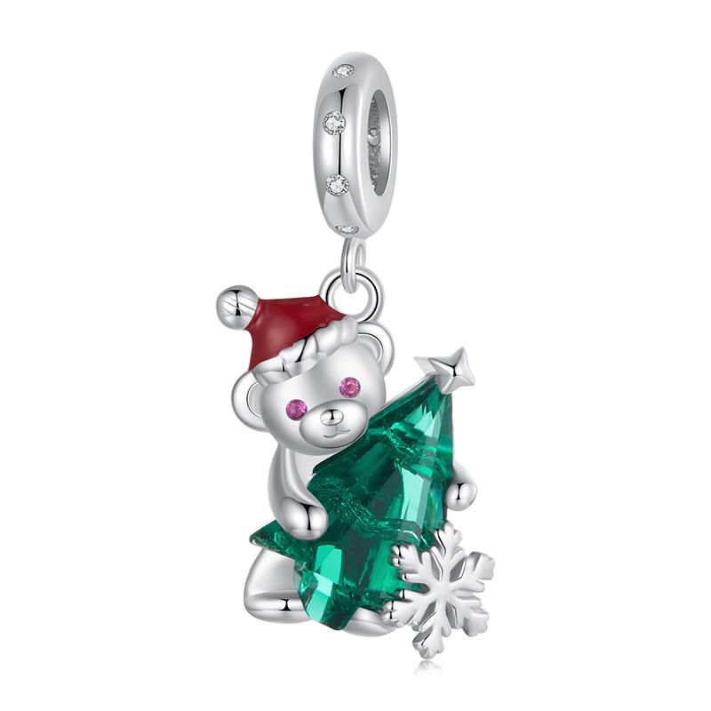 BAMOER Solidne Srebro Próby 925 Koralik Charms z Serii Świątecznej Pasujący do Oryginalnej Bransoletki DIY Bamoer Charms do Tworzenia Biżuterii Prezent Świąteczny