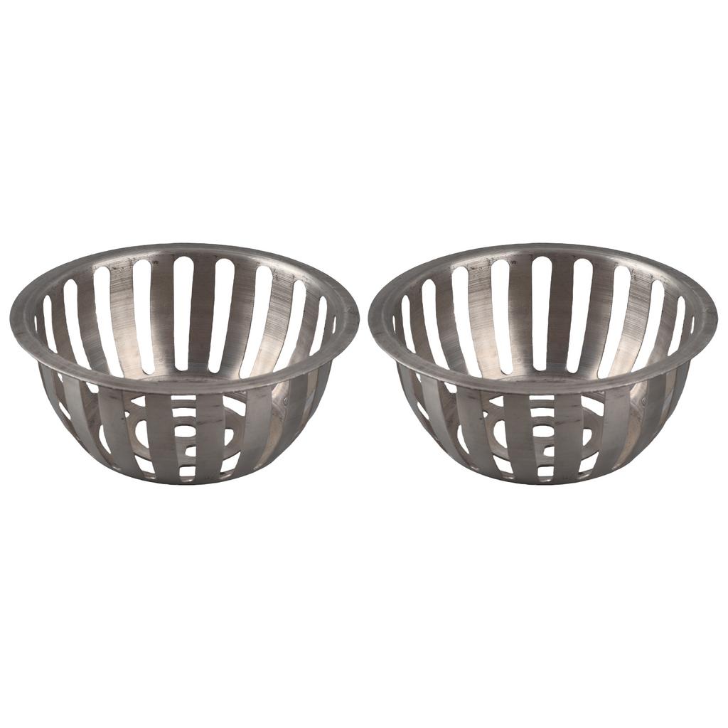 2 Stück Edelstahl Runde Form Verstopfungssicherer Dachablauf Bodenablauf für Garten Balkon(75 mm)