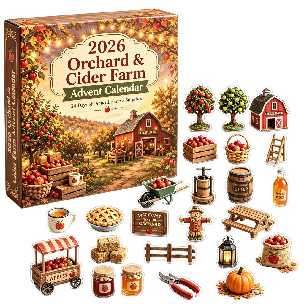 Orchard Advent Calendar, 2D Acrylic, with Mailer Box and Accessories