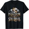 I'm Not Procrastinating I'm Doing Side Quests Dragon T-Shirt, Small, Black