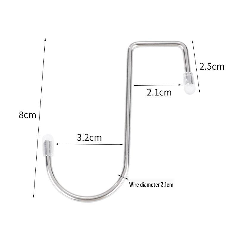 304 Stainless Steel Black Double S-Shaped Hook for Wardrobe or Cabinet Doors