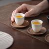 Walnut Wood Cup Mat Coffee Cup Heat Resistant Coaster Set Wooden Cup Pad with Storage Base for Home Kitchen Table Decoration