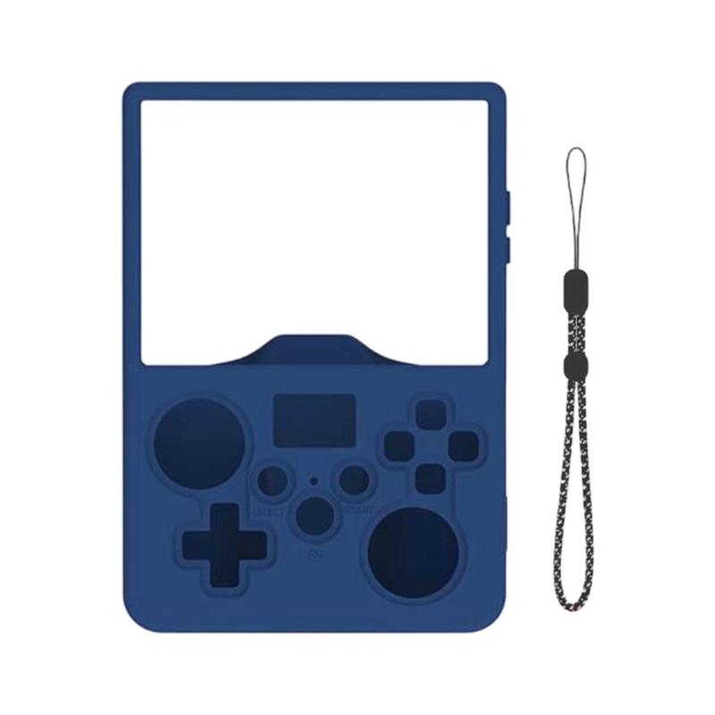 Handheld Game Device Silicone Case, Full-Cover Shell with Control Openings, Rear Grip Texture, Wrist Chain for R36MAX2