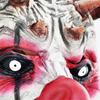 Hororová démonická klaunská latexová maska, se zvonky a rohy pro halloweenský cosplay kostým, párty oslavu, taneční akci s líčením
