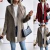 2025 New Women's Winter Lapel Slim Woolen Solid Color Fashion Coat for Europe and America