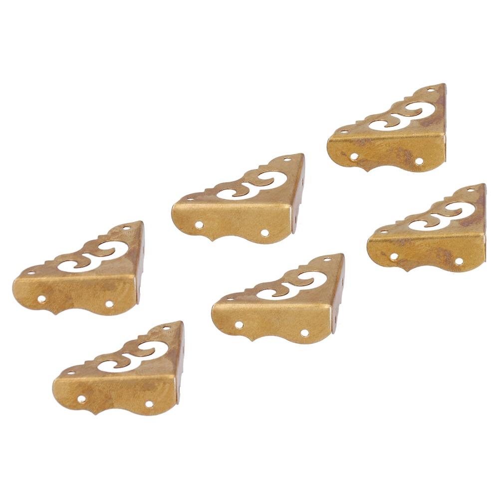8pcs 1.2in Box Corner Protector Brass Table Corner Guard Vintage Short Side Corner Guard  Cabinet