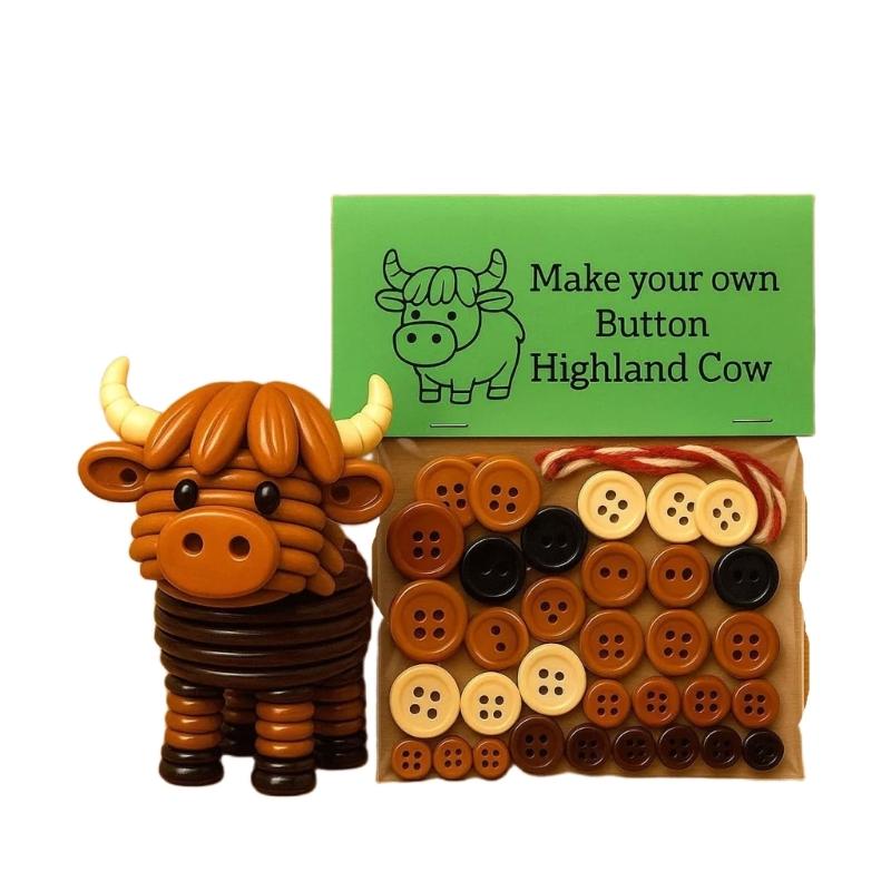 Animal Button Craft Set Complete Supplies for Handmade Ornament Art Project Home Decoration