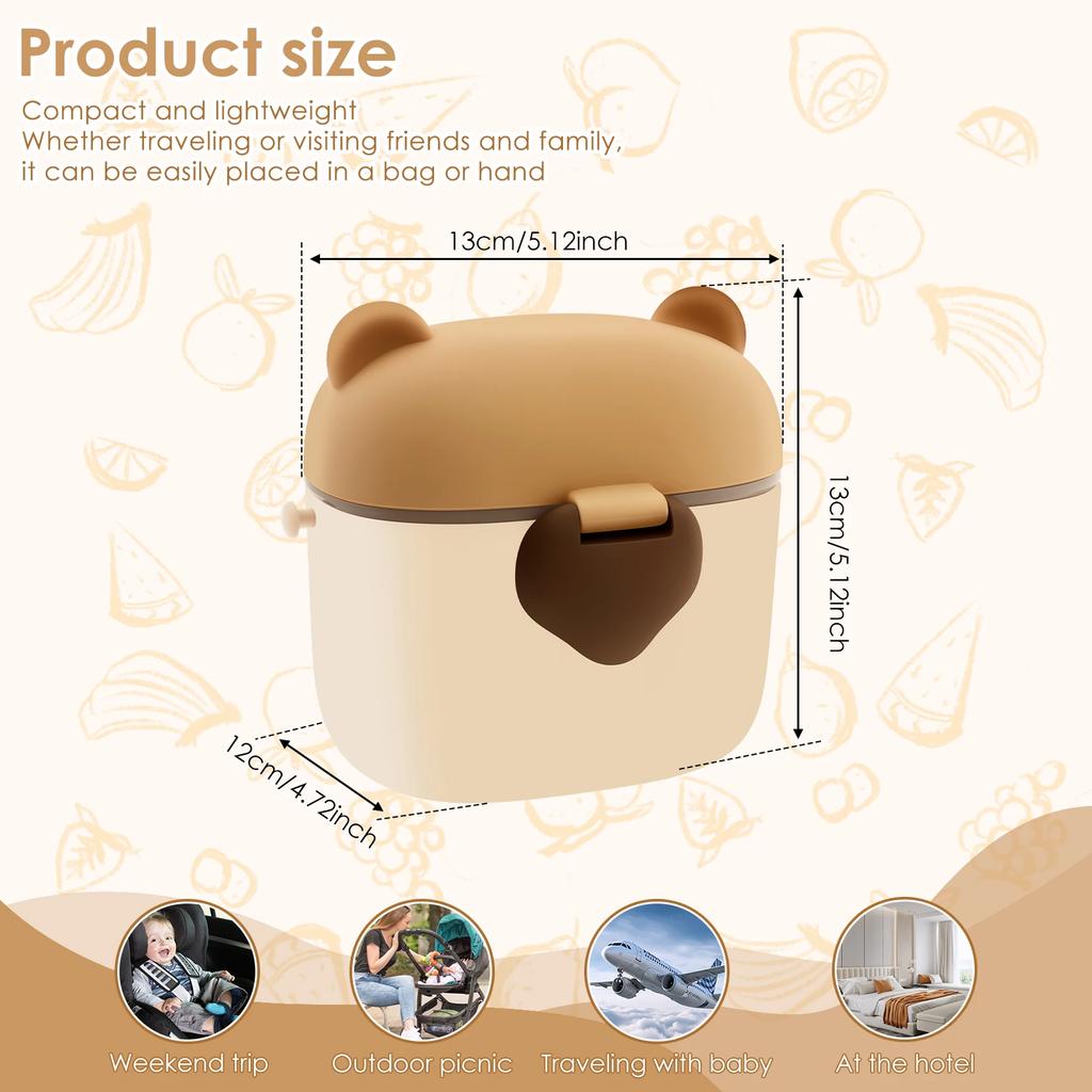 Baby Milk Powder Box Portable Infant Feeding Container Newborn Food Storage Box Powder Dispenser Kid Meal Toddler Snack Fruits