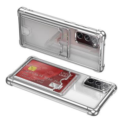 Stoßfeste Handyhülle mit Kartenfach für Samsung Galaxy S25 Edge, S24, S23, S22 Plus Ultra, S21 FE, S20 – Transparente Schutzhülle mit Schutzbeschichtung