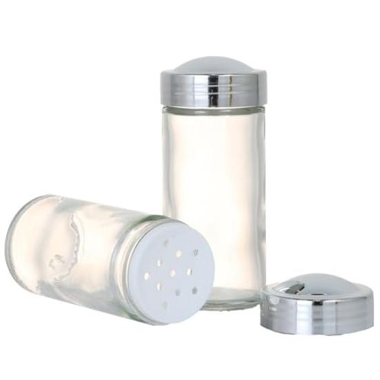 DULTON 6 Bottle Spice Rack Glass Polystyrene Chrome Plated Steel China BSP5801 CH01-K14 Body Lid Rack