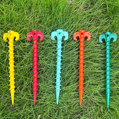 3Pcs Plastic Threaded Ram Horn Ground Pegs Outdoor Tent Pegs Picnic Canopy Ground Pegs Spiral