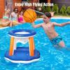 Inflatable Pool Float Set Volleyball Net and Basketball Hoops Floating Pool Swimming Game Toys for Kids and Adults