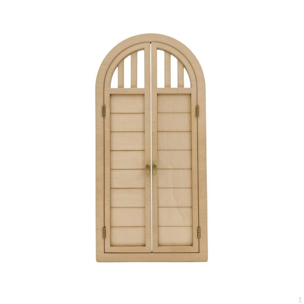 Miniature Wooden Door Unpainted Dollhouse Paintable Toy for Hobbyists, Collectors,
