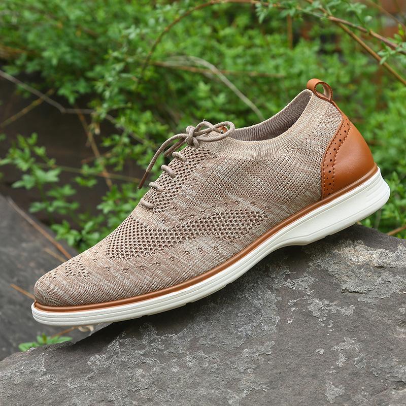 Men's Lace-up Business Casual Shoes, Lightweight Non-slip Soft-soled Formal Shoes, Wide Sole European Size 45