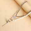 Jewelry Splicing Chain Imitation Baroque Special-shaped Pearl Necklace Geometric Ball Long Stick Pendant Necklace