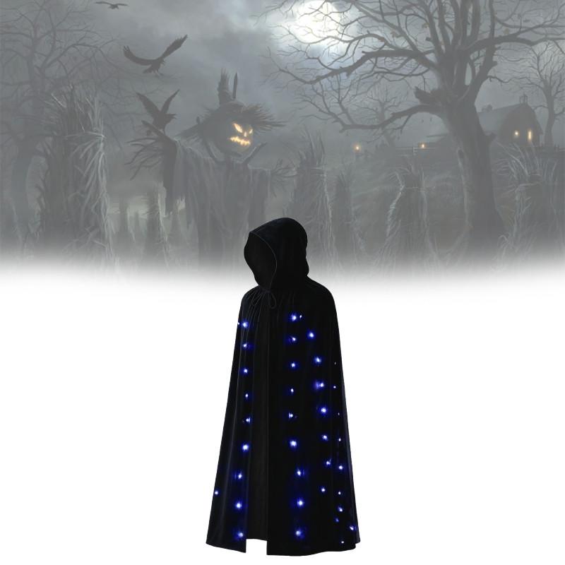 Cosplay Cloak Adult Light Up Features Fleece Fabric Halloween Ghost Dress Demon