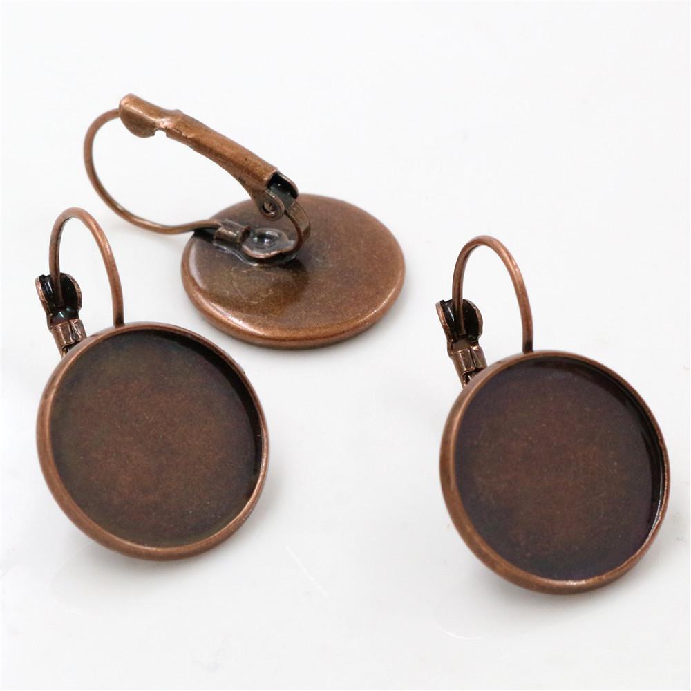 High Quality 8-25mm 10pcs French Lever Back Earrings Blank/Base,Fit 8-25mm Glass Cabochons,Buttons;Earring Bezels