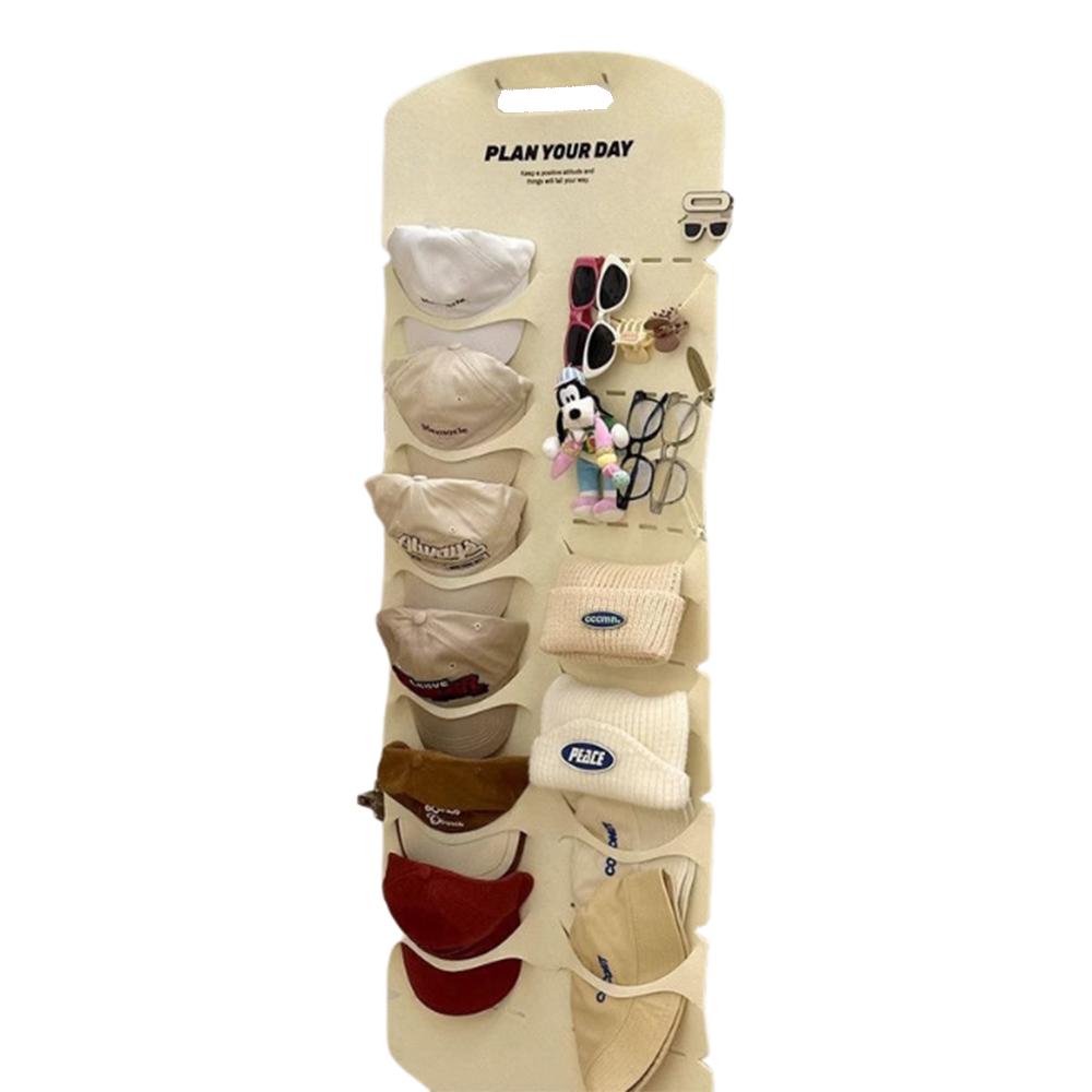 Felt Baseball Cap Storage Hanging Bag Visible Wall Mounted Hat Display Rack 6/12 Pockets Foldable Hat Organizer Sunglasses