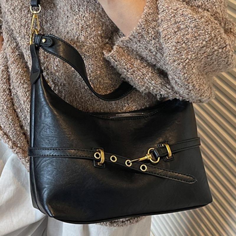 Retro Bag Women's Large-capacity Autumn New Casual Shoulder Bag Simple Work Commuter Tote Bucket Bag