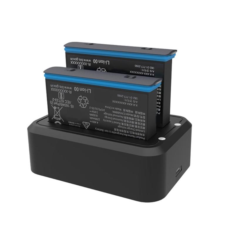 2 In 1 Battery Charger Hub 5V3A Power Adapter Dock For Action Camera Efficient Charging With USB Type C Connection Port