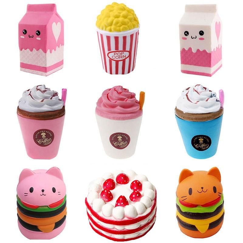 Jumbo Kawaii Squishy Toys Slow Rising Squeeze PU Popcorn Animals Anti Stress Relief Squishies Toy