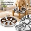 Pet Slow Feeder Bowl with Stand for Dogs and Cats Raised Non- Feeding Dish