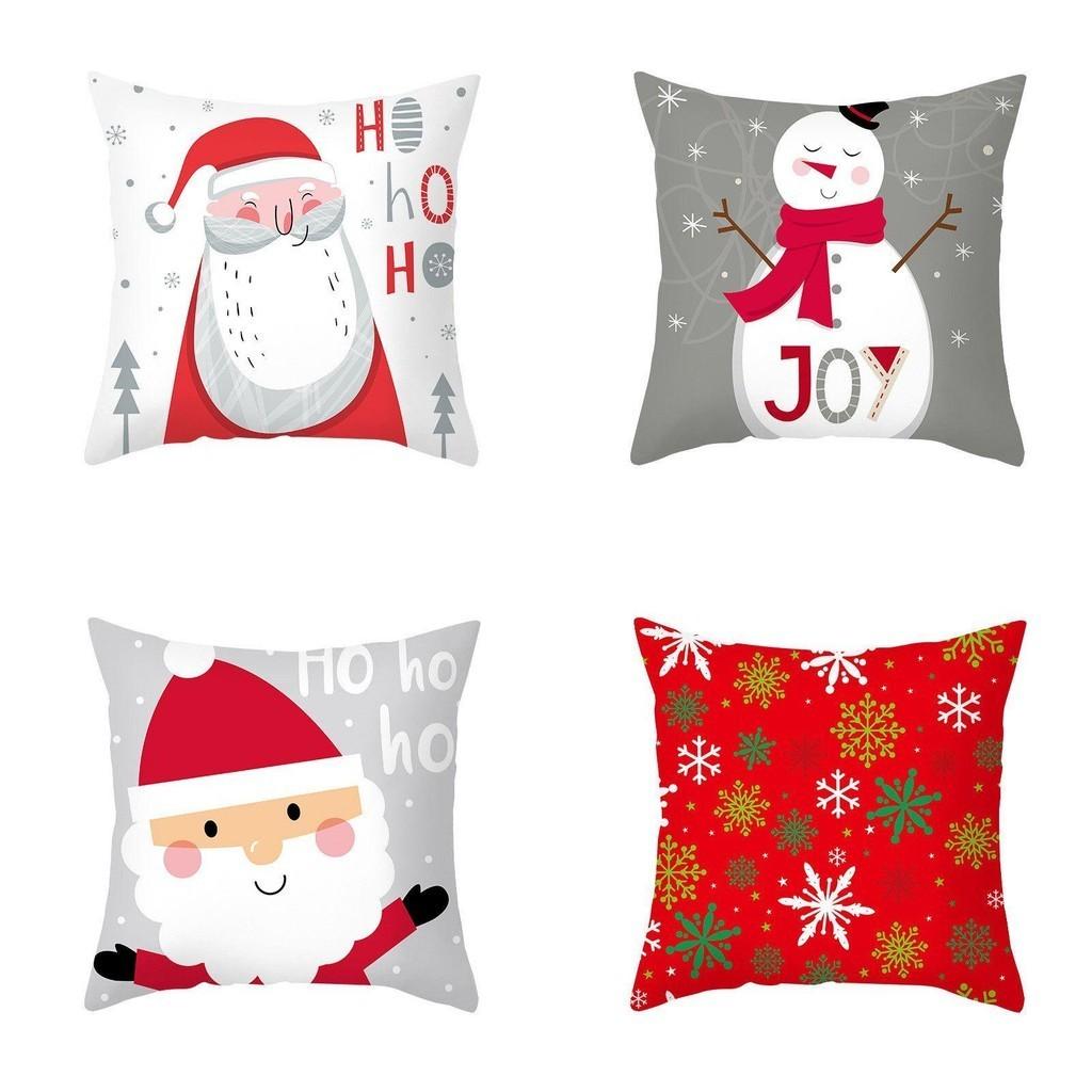 Festive Santa Claus Christmas Cushion Cover With Super Soft Peach Skin Velvet For Home Decor