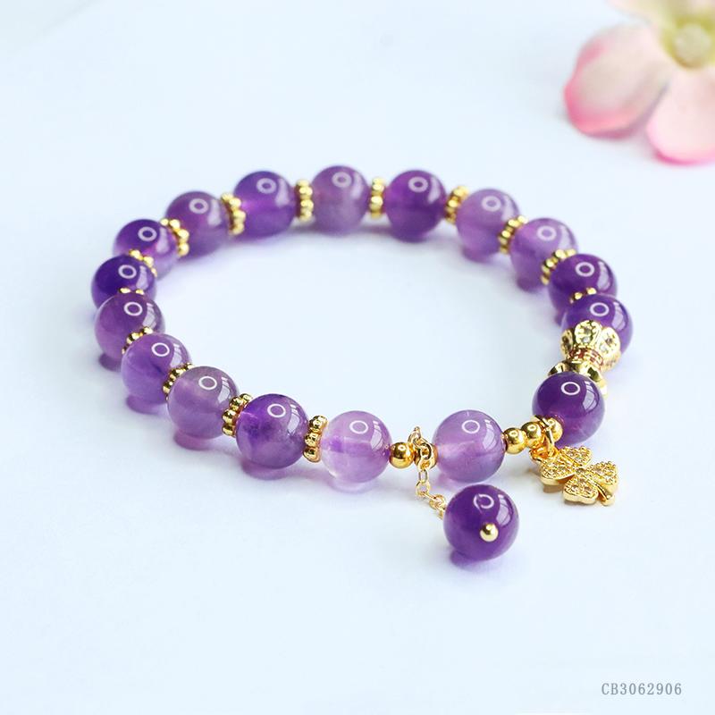 Fashion Jewelry Gemstone Bracelets Natural Healing Crystal Bracelets Energy Stone Adjustable Amethyst Bracelets
