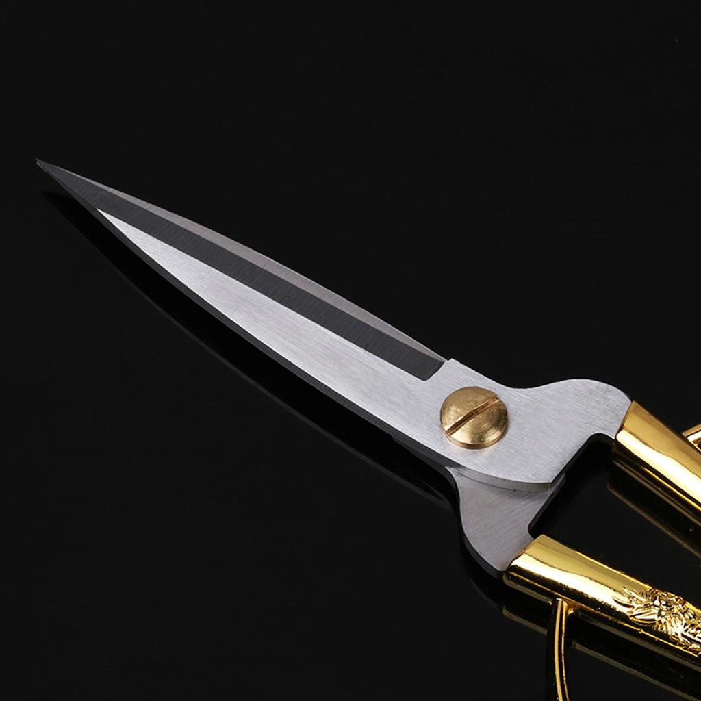 Stainless Steel Scissors Ergonomic Design Gold Tone Dragon Scissors for Needlework Sewing Dressmaker