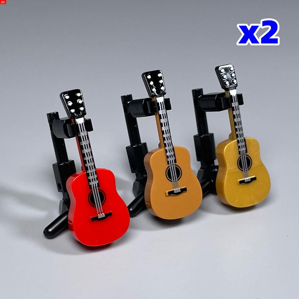 MOC Bricks DIY Music Instrument Guitar Bass saxophone Microphone Loudspeaker Box Educational Building Blocks Toys Gifts