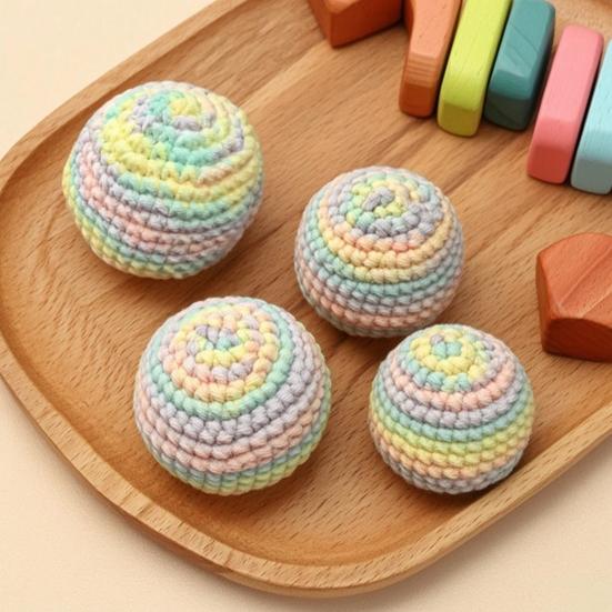 Soft Knitted Footbag, Handmade Crochet Juggling Balls for Kids, Sensory Play Sandbags, Colorful Toss Game for Preschool Playground