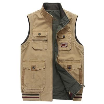Plus 9xl gilet homme coton Double côtés gilet tactique nombreuses poches veste sans manches Chalecos Para Hombre manteau hommes