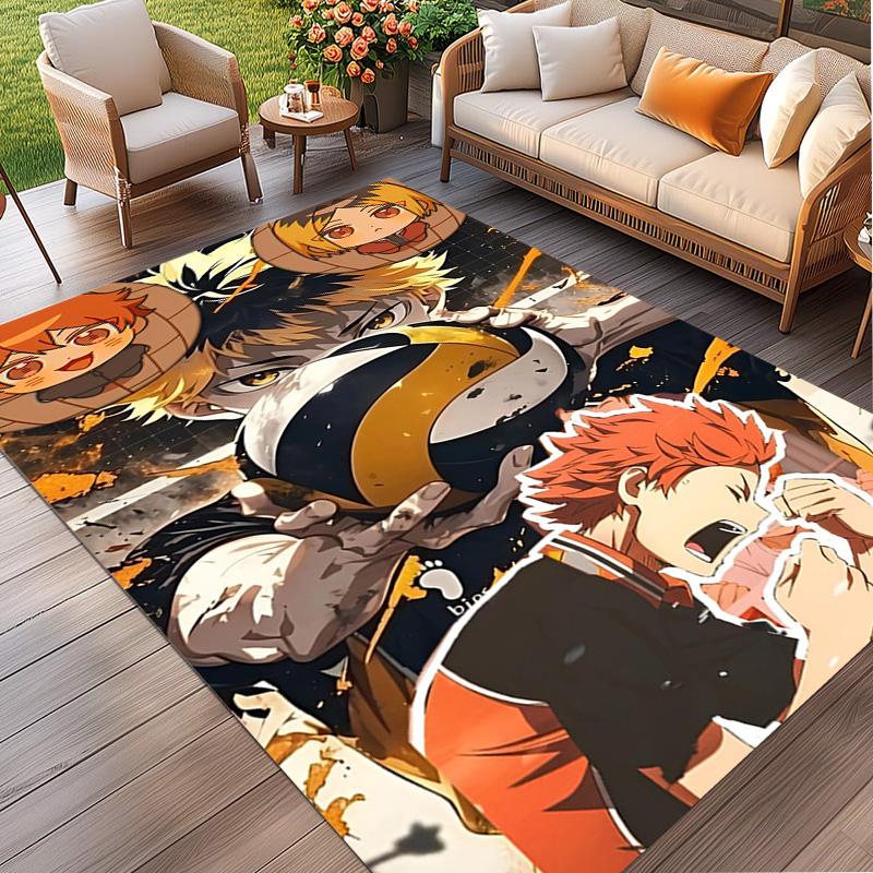 Haikyu Print Rug, Washable Floor Carpet, For Entryway Dorm Laundry Room Office Study, Home Decor Birthday Christmas Gift