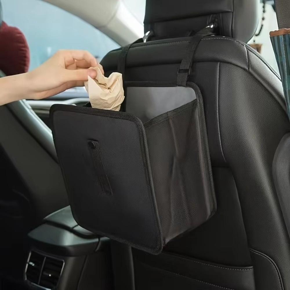 Zipper Compartment Car Storage Bag Durable Hanging Bag New Car Trash Can
