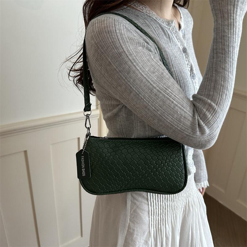 Minimalist Woven Large Capacity Casual Single Shoulder Handheld Handbag Small Square Bag