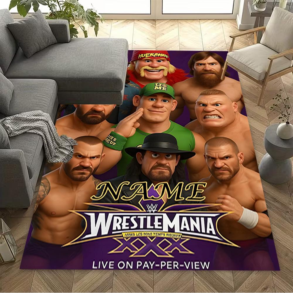 Wrestlemania Xxx: Legends Collide Personalized Name Floor Rug Office Rug Suitable for Entryway Outdoor Dormitory Dining Room Anti-slip Rug