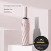 24-Rib Fully Automatic Umbrella, Dual-Purpose for Sun and Rain, Black-Coated Folding Sun Umbrella, Sun Protection, Uv Protection, Reinforced and