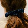 DEPOUND ribbon scrunchie - navy