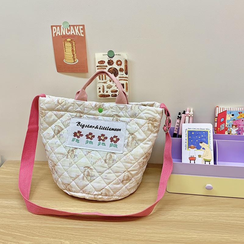 Adorable Gender Neutral Kids Floral Print Tote Bag In Breathable And Durable Cotton