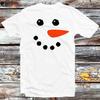 Obličej sněhuláka Vánoce Xmas Úsměv Tričko B879