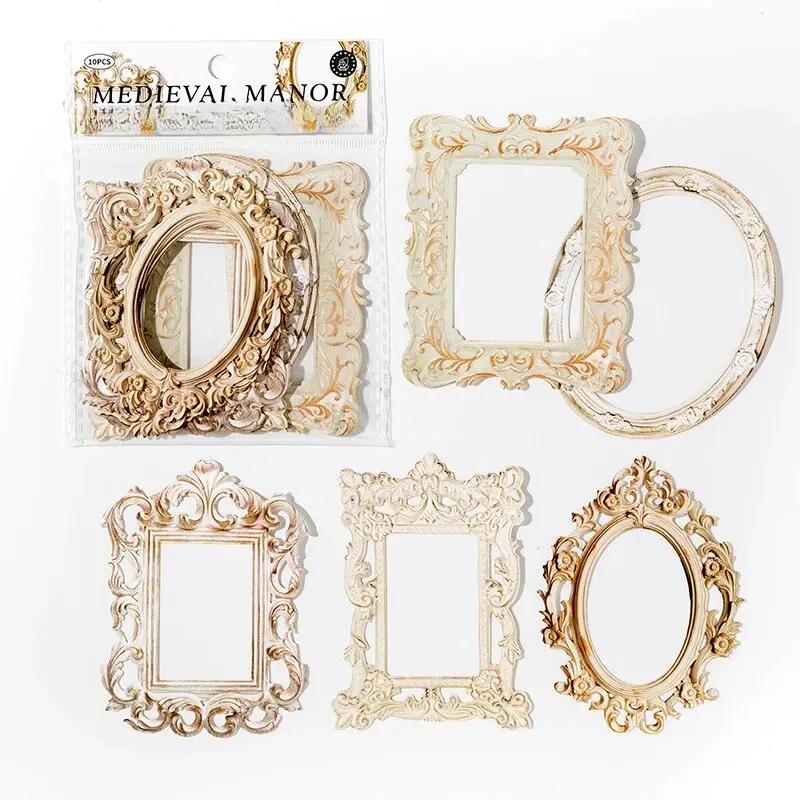10 Sheets/Set  Hollow Relief Design Cardstock  European Architectural Modeling  Retro Style  DIY Creative Materials