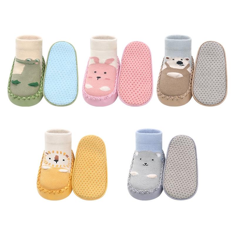 New Cartoon Baby Socks with Rubber Soles Infant Baby Girls Boys Shoes Spring Autumn Baby Floor Socks Anti Slip Soft Sole Sock