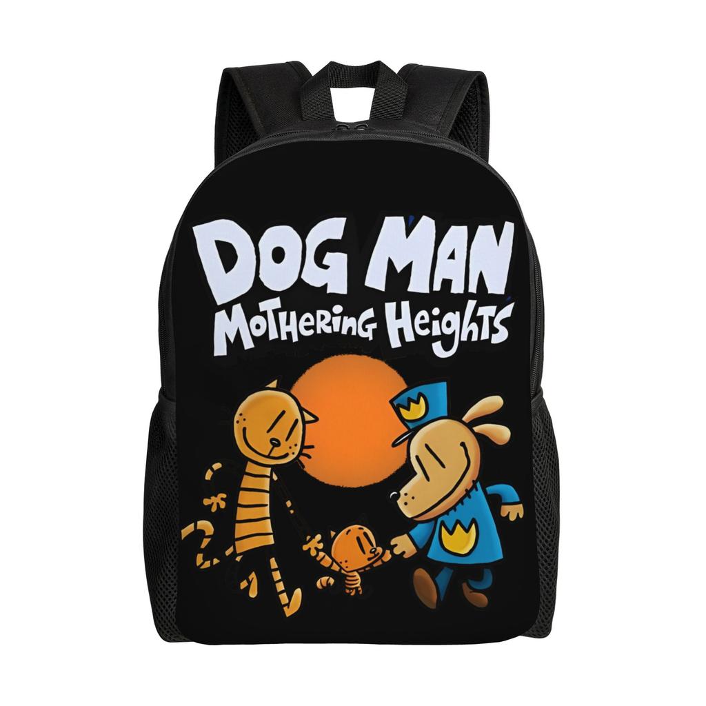 Dog Man Cartoon Teenage Backpack Outdoor Student Business  Daypack for Men Women College Canvas Bags