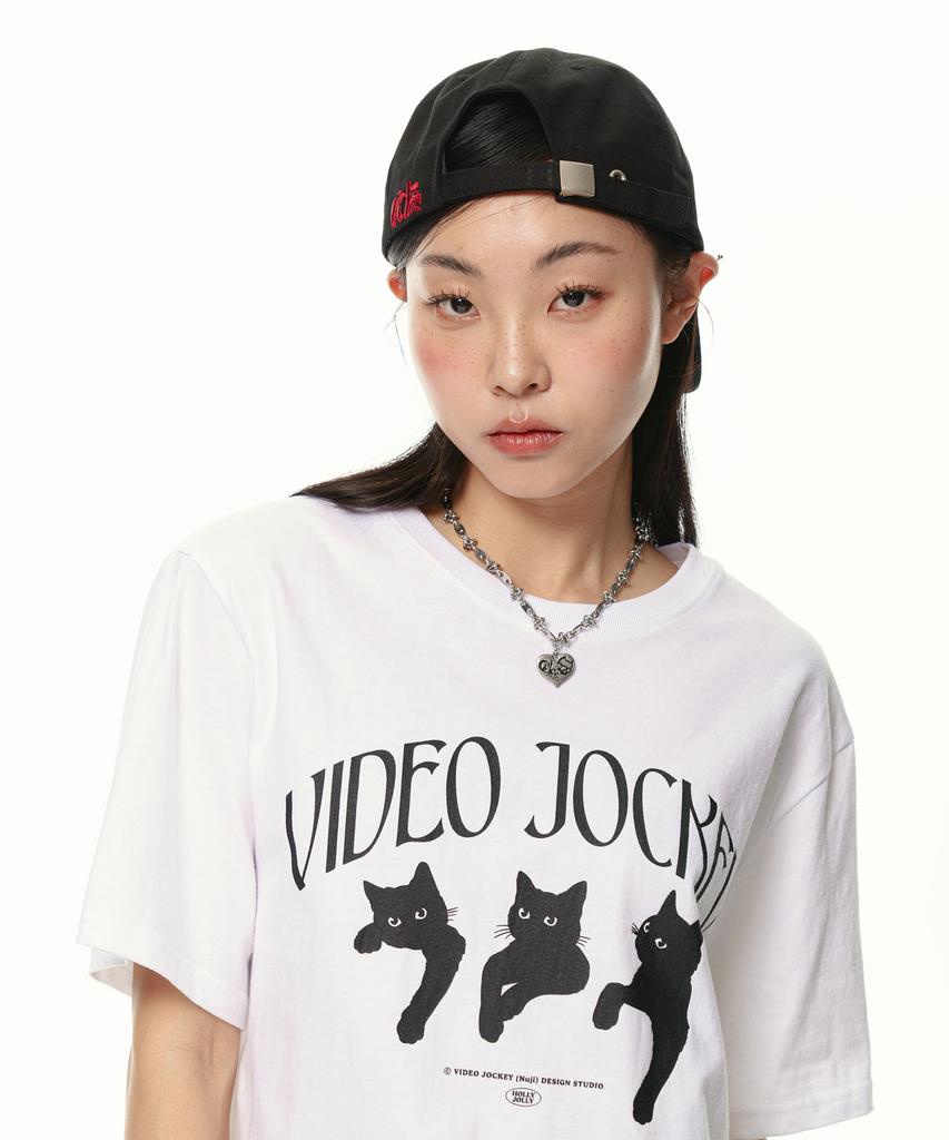 VIDEO JOCKEY Oval Logo Ball Cap [Black]