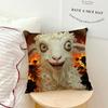 1PC Screaming Goat Sheep Embroidered Style Printed Pillow Cover Short Plush Polyester Cushion Case Animal Pillowcase Home Decor