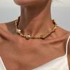 Ingemark Vintage Glossy Irregular CCB Beaded Choker Necklace for Women Adjustable Necklace Collar Chain Party Daily Jewelry New