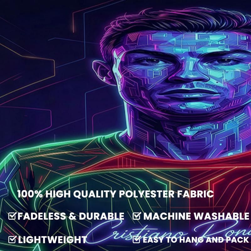 CR7 Cristiano Ronaldo Wall Tapestry Aesthetic Wall Hanging Printed Fabric Blanket Decorative Tapestries for Bedroom Living Room Home Decor