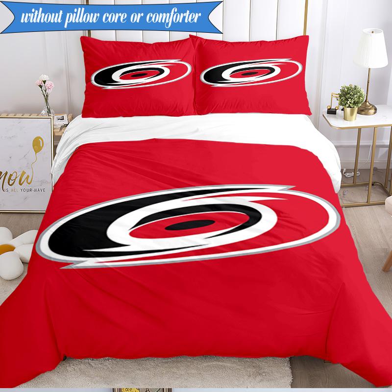 3PCS Hurricanes Team Spirit Bedding Set,Including 1pc Duvet Cover And 2pcs Pillowcases Perfect for Bedroom, Dormitory, Fan Christmas gift