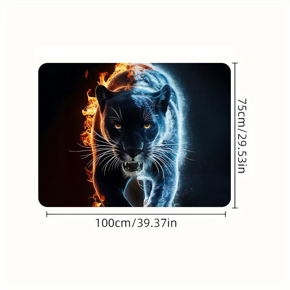 1Pcs Flame Black Panther Print Car Trunk Mat with Anti Slip Cargo Liner Waterproof Rear Storage Protector Floor Mat for SUV Seda